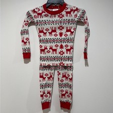Hanna Andersson Kids 100 Cotton Dear Deer Holiday Long John Pajama 5 Christma