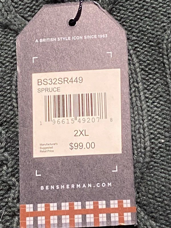 Suéter suéter tejido con cable verde XXL Ben Sherman para hombre Foto 4 de 4