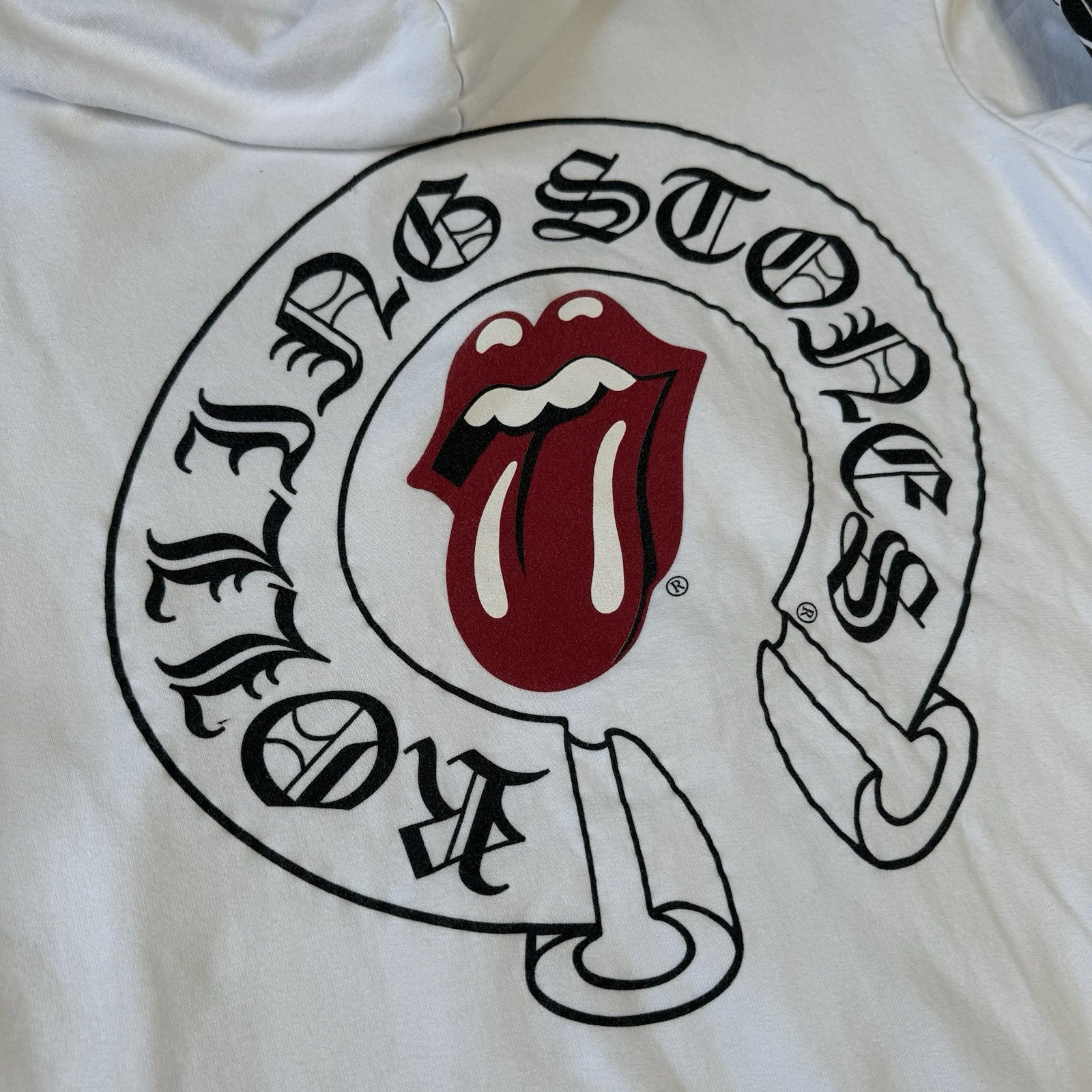 Felpa con cappuccio e zip a ferro di cavallo floreale Chrome Hearts Rolling Stones