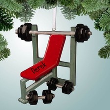 Personalized Weight Bench Christmas Ornament