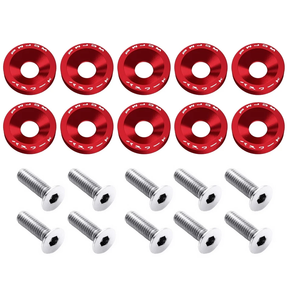 Kit de 40 piezas de guardabarros/parachoques de aleación de aluminio rojo Jdm arandela/perno bahía de motor Foto 3 de 4