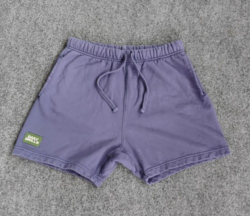 DAILY DRILLS Plum Surf Viral Sweat Shorts 100% Cotton Athleisure Logo Size 1