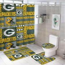 Green Bay Football Shower Curtain Set bathroom set