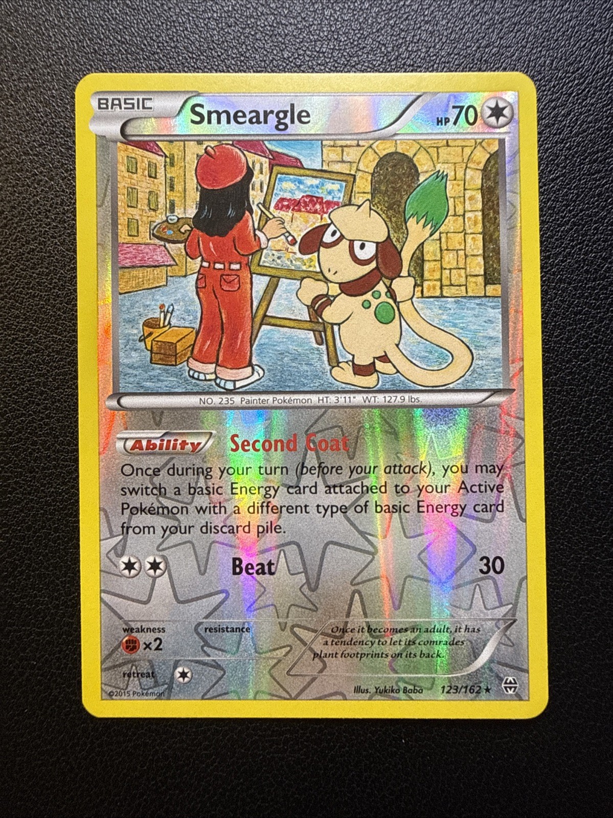 Smeargle 123/162 Pokemon Breakthrough Reverse Holo English NM