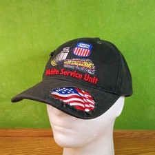 Vtg Union Pacific RR Railroad Hat Wichita Service Unit Black Strapback *Flaws