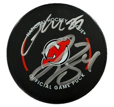 Jacob Markstrom & Jake Allen Dual Signed Autographed New Jersey Devils Game Puck