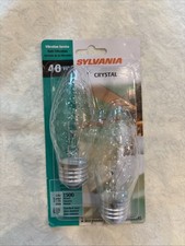 2 Sylvania 40 Watt B10 Crystal Ceiling Fan Bulbs Medium Base B13