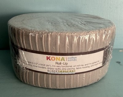 Kona Cotton Fabric Roll Up Ash Colorstory 2.5 Inch x 44 Inch NIP