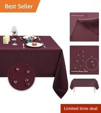 Water-Resistant Burgundy Table Cover - Durable 210GSM Fabric for All Occasions