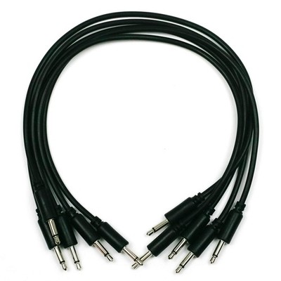 Eurorack Patch Cables 12 Inch Black 5-Pack 3.5mm 1/8'''' Mono TS to TS Cables C...