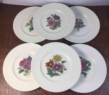 Lot 6 Spode Mansard Copeland Dinner Plates Aster Dahlia Camelia Primula Mallows