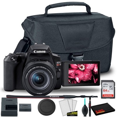 Canon EOS Rebel 250D/SL3 DSLR Camera with 18-55mm Len + EOS Bag + Sandisk
