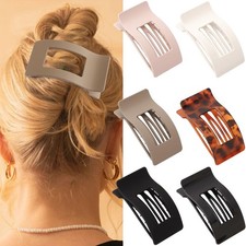 6 Pack Lay Flat Large Hair Claw Clips for Women Thick Fine Medium Long Hair N...