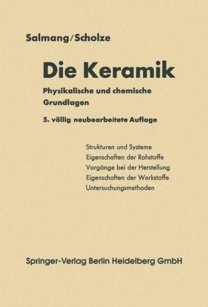 Die Physikalischen Und Chemischen Grundlagen Der Keramik Hermann Salmang-image