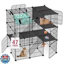 VISCOO Cat Cage, 3-Tier DIY Cat Enclosures Catio, Cat Playpen Indoor and Outd
