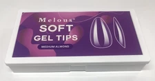 Clear Soft Gel Nail Tips short coffin box Smooth Different Sizes NEW open Box