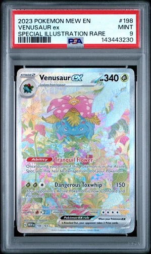 2023 POKEMON MEW EN-151 SPECIAL ILLUSTRATION RARE #198 VENUSAUR EX PSA 9