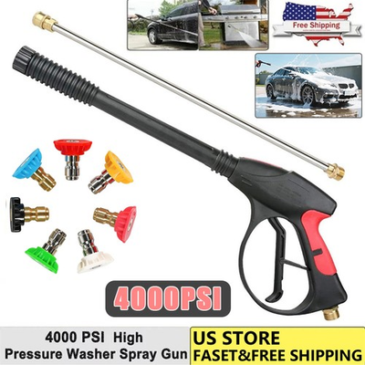 #ad 4000PSI High Pressure Car Power Washer Spray Gun Wand Lance 7pcs Nozzle Tips Kit $32.99