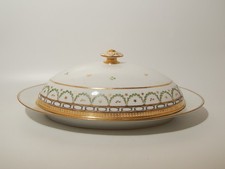ANTICO RARO VASSOIO E COPRI VIVANDE PORCELLANA ORO ZECCHINO GINORI DOCCIA