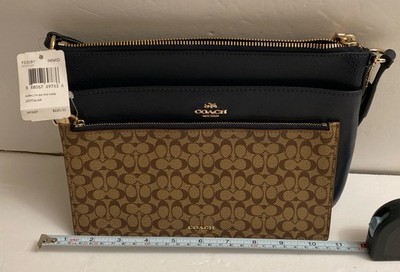 NWT Coach East/West Pop Crossbody Crossgrain Leather F52881 Midnight Signature