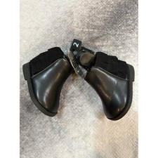 Wonder Nation NWT Baby Girl Black Faux Leather Suede Ruffle Boots - Size 2