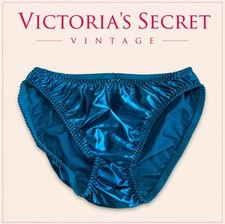 True Vintage 1998 Victoria  s Secret Y2K Second Skin Teal Bikini Panty Sz Medium