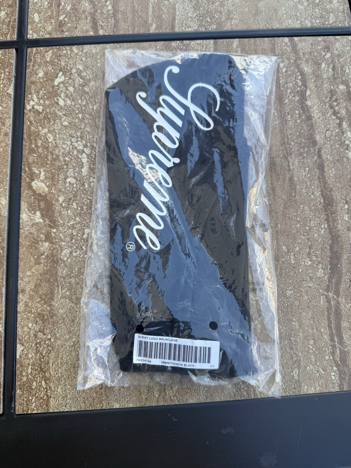 Supreme Script Logo Balaclava Black OS Unisex Adults FW23H138