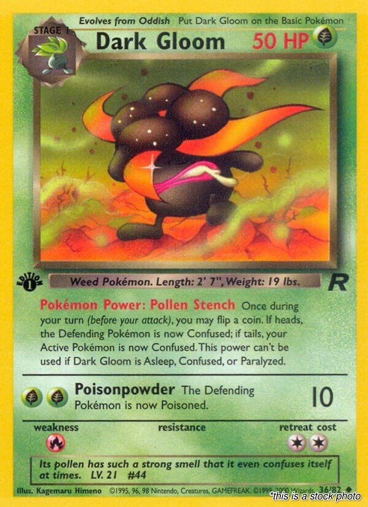 Pokemon Dark Gloom Team Rocket 36/82 1st Edition Uncommon NM