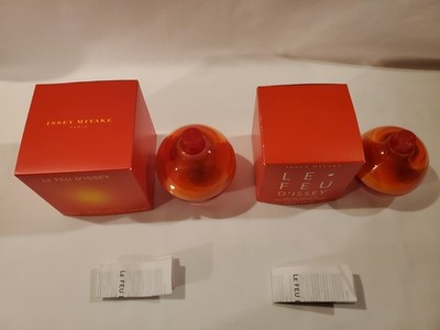 2 ISSEY MIYAKE*LE FEU D'ISSEY*perfume HUGE 2.5oz 75ml + 50ml RARE