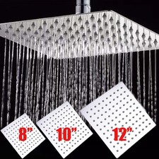 8/10/12/16'' Rainfall Shower Heads Stainless Steel Square Chrome Bath Showerhead