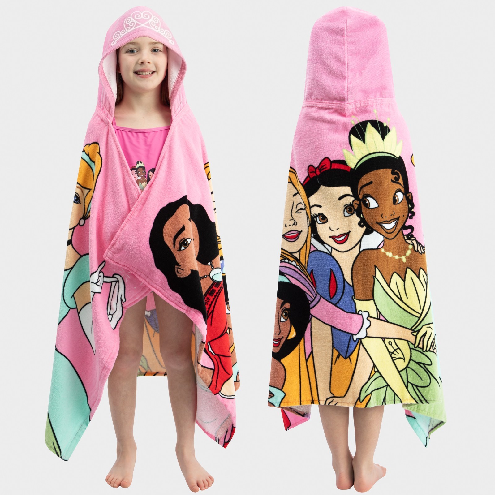 Disney Princess Swimming Towel | Princess Beach Towel | Girls Hooded Bath Towels