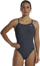 TYR Women's Standard TYReco Solid Diamondback Swimsuit Black sz 32 (US 8) $75