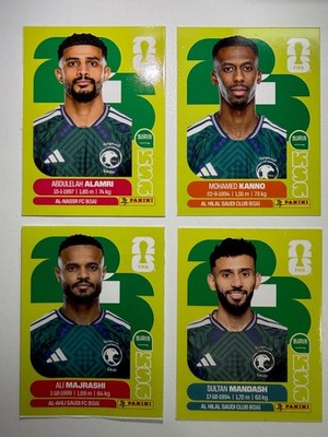 2026 Panini FIFA World Cup SWISS UNIT EDITION Update Set - KSA (4 Stickers)