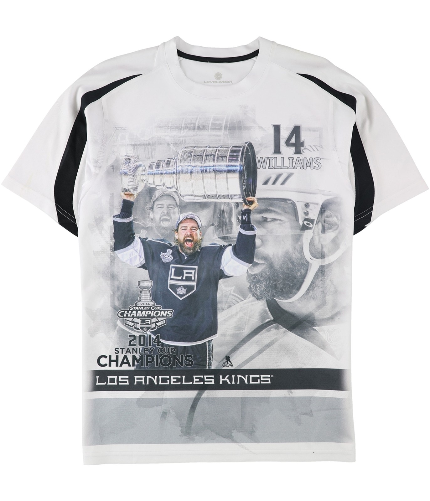 Мужская футболка Level Wear с изображением Кубка Стэнли LA Kings 2014, whtblkgry, XL
