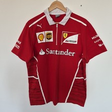Puma Scuderia Ferrari F1 Team Polo Shirt Red 2017 Santander UPS Mens Size XL