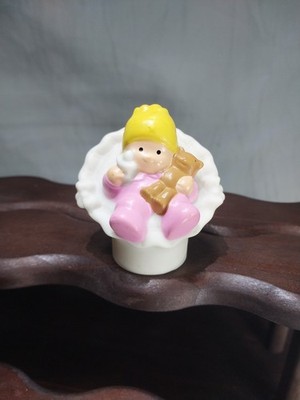 Fisher Price Little People Infant Baby Girl Pink Teddy Bear Pacifier Happy Home