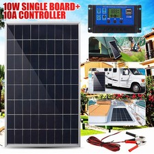 12V 10W Solar Panel Kit Caravan Folding Camping Charging Controller Kits UK
