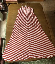 Old Navy Spaghetti Strap Orange & White Chevron Striped Maxi Dress Size Large