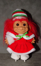 Troll Doll 4 1/2" Russ Christmas Ice Skater Rare