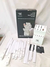 HUNTER.DUAL Knife Set, 12 Piece Kitchen Knife Set with Block Self Sharpening