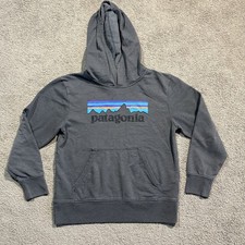 Patagonia Hoodie Sweatshirt Boys Medium Dark Gray Active Pullover Casual