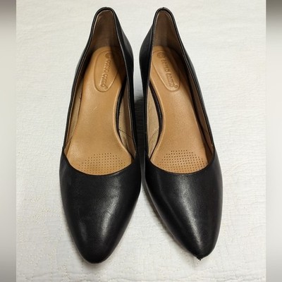 Corso Como Black Wedge Office Shoes 9 Leather Pointed Toe Comfort Brazil