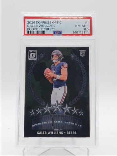 CALEB WILLIAMS 2024 DONRUSS OPTIC ROOKIE RECRUITS BEARS RC PSA 8.5 Q5918