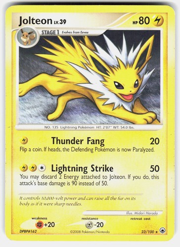 JOLTEON 23/100 RARE MAJESTIC DAWN POKEMON HP