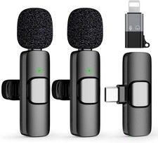 USB C Mini Wireless Lavalier Microphone for iPhone 15 16, iOS and Android