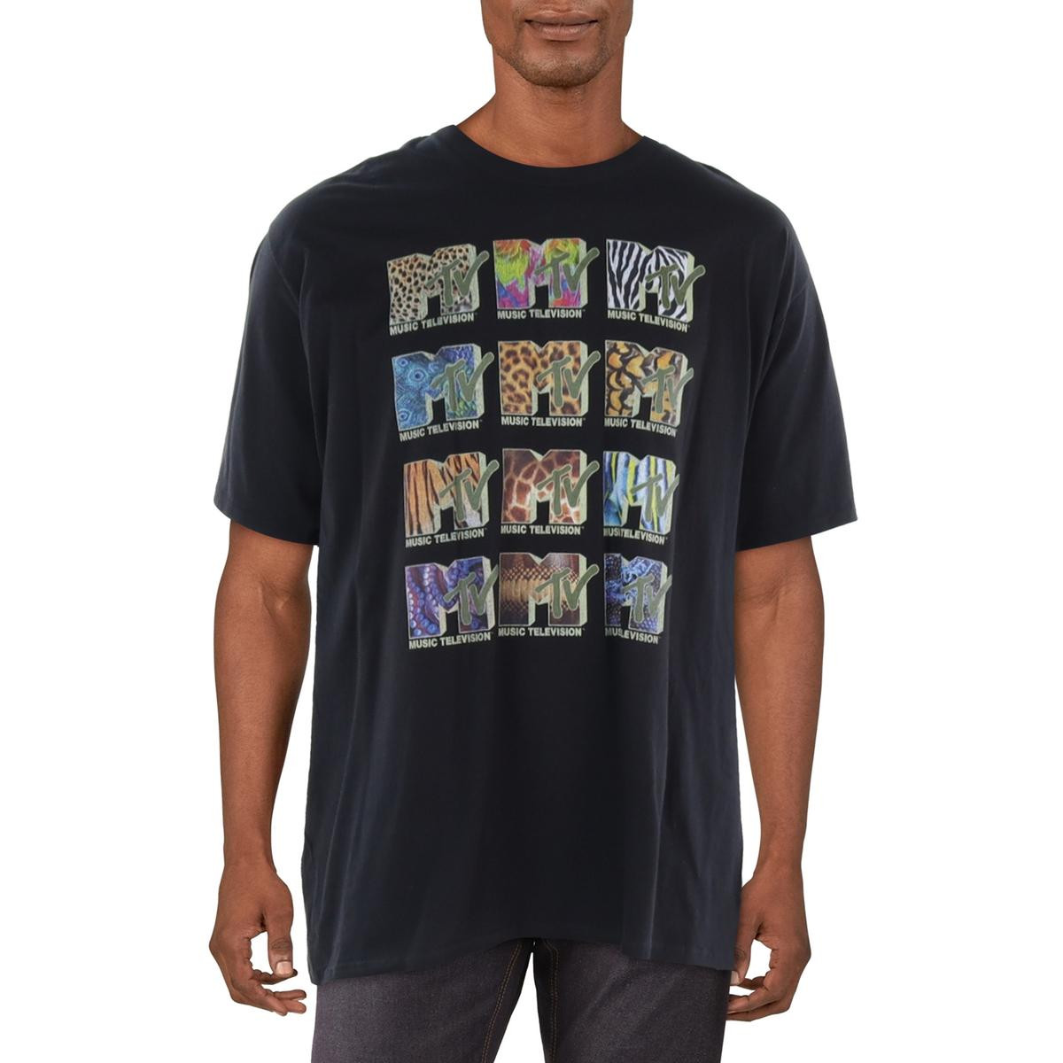 Мужская футболка Port - Company MTV Black с круглым вырезом и графическим принтом Топ 2XL BHFO 0563 3290₽