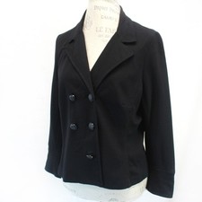 Cabi black minimalist military style unlined blazer jacket top Large Old money
