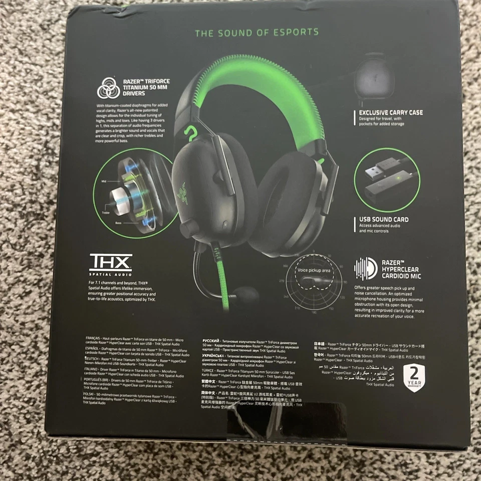 Razer Blackshark V2 +USB Sound Card Special Edition Esports Wired Headset - Image 2 of 3