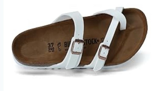 Betula by Birkenstock Mia Women’s Sandals Size 7.5 White Toe Loop EU 38 Narrow - Picture 6 of 7