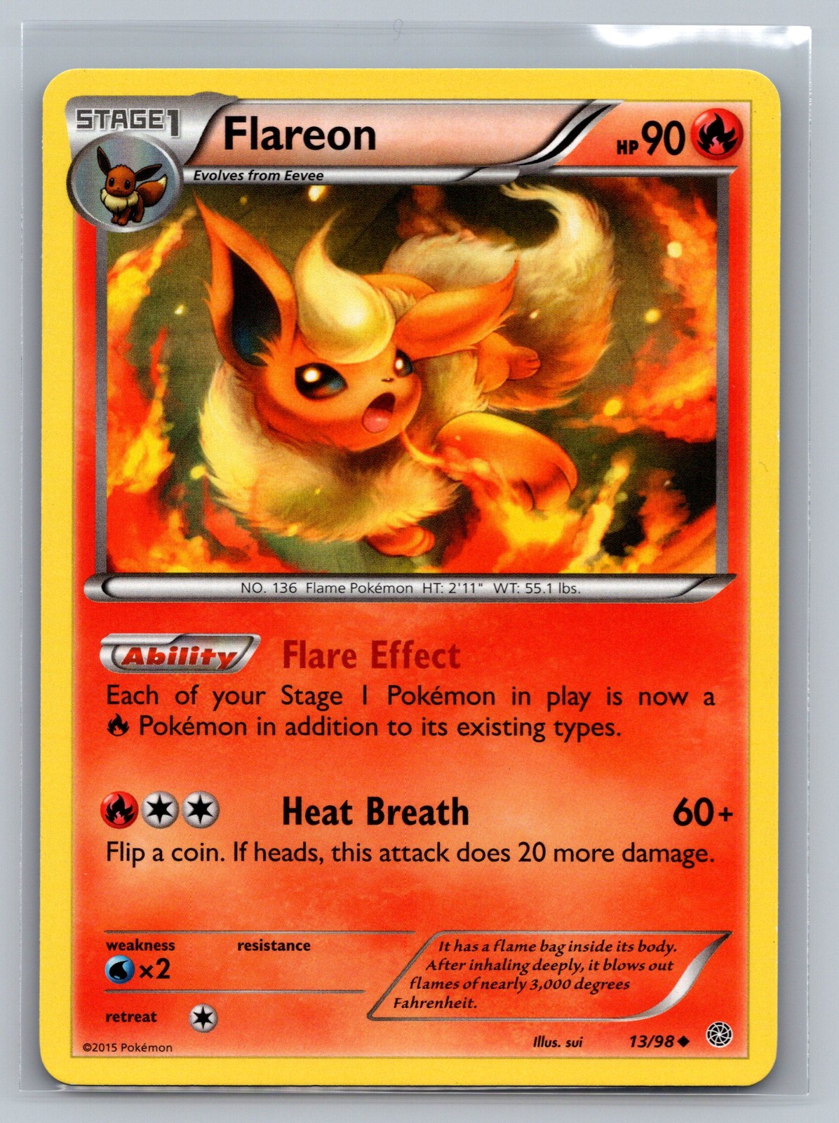 Flareon XY - Ancient Origins #13/98 Uncommon Pokemon Card